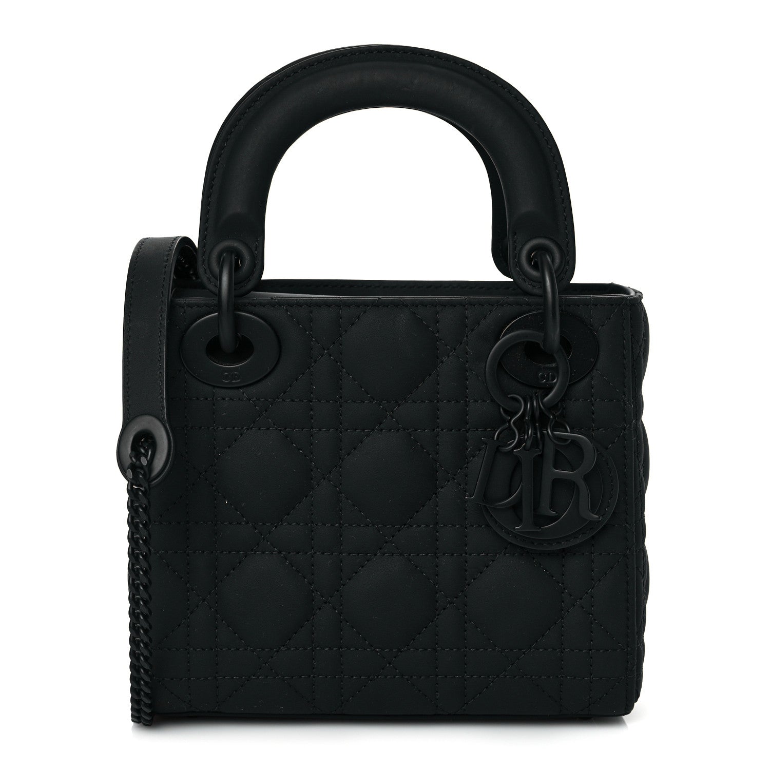 Christian Dior Ultra Matte Calfskin Cannage Mini Lady Dior Black 1 of 9