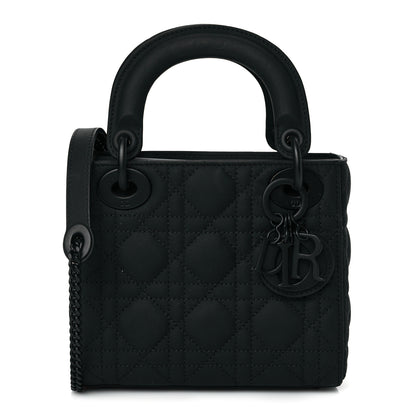 Christian Dior Ultra Matte Calfskin Cannage Mini Lady Dior Black 1 of 9