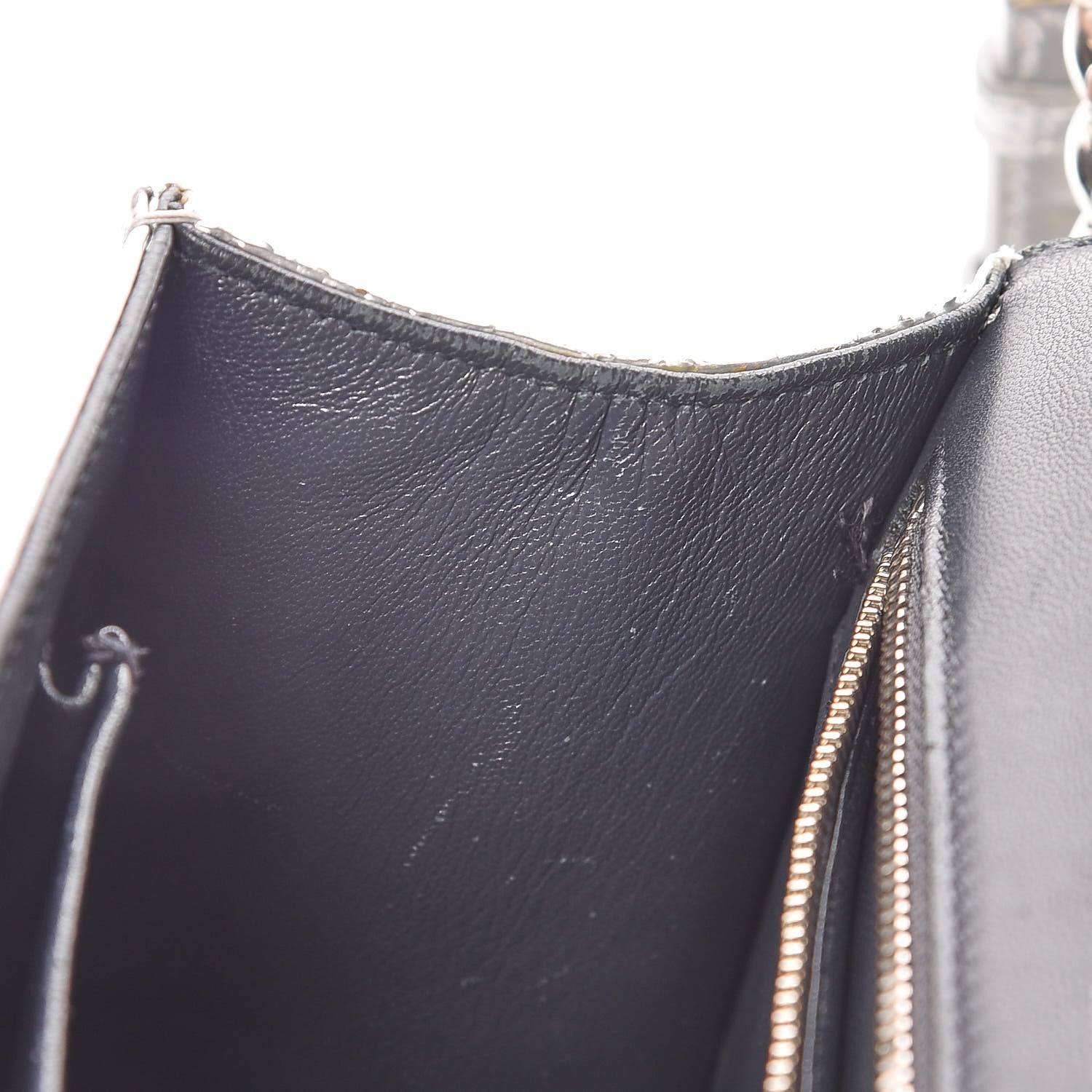 Christian Dior Metallic Patent Micro-Cannage Small Diorama Flap Bag Silver 14 of 25