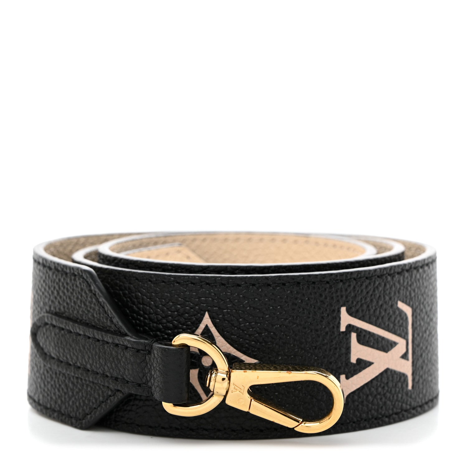 Louis Vuitton Empreinte Monogram Bandouliere Shoulder Strap Black Beige 1 of 5
