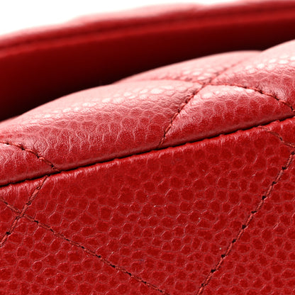 Chanel Caviar Quilted Jumbo Double Flap Dark Red 29 of 40