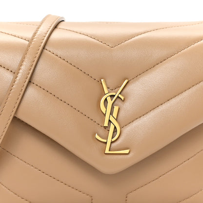 Saint Laurent Calfskin Y Quilted Monogram Toy Loulou Crossbody Bag Natural Tan 8 of 11