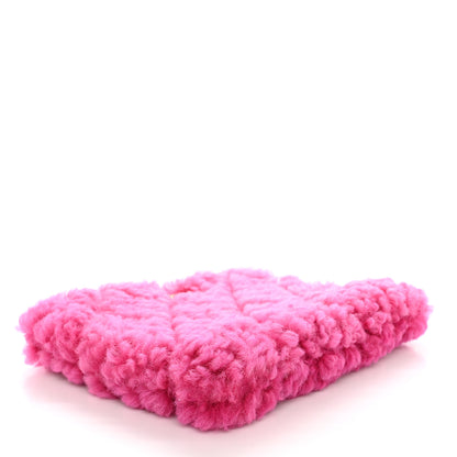 Chanel Shearling Sheepskin Large Chanel 19 Cosmetic Case Pink 4 of 9