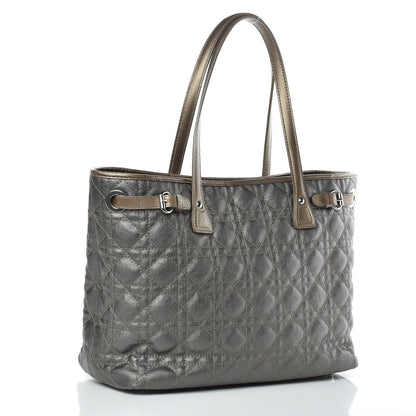Christian Dior Coated Canvas Cannage Small Panarea Tote Grey 3 of 10