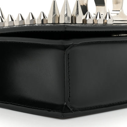 Alexander McQueen Calfskin Studded Knuckle Satchel Black Silver 8 of 10