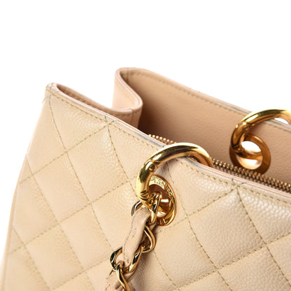 Chanel Caviar Quilted Grand Shopping Tote GST Beige Clair 17 of 27