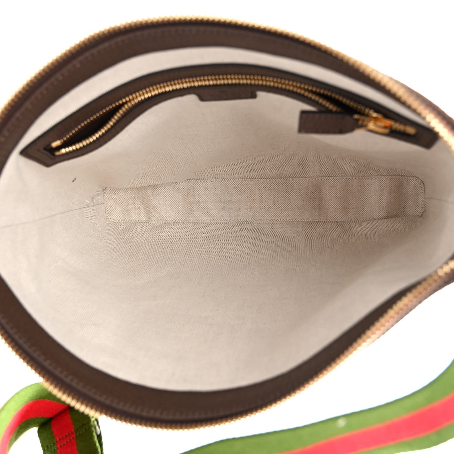 Monogram Jumbo GG Textured Dollar Calfskin Web Wristlet Messenger Bag Camel Ebony New Acero