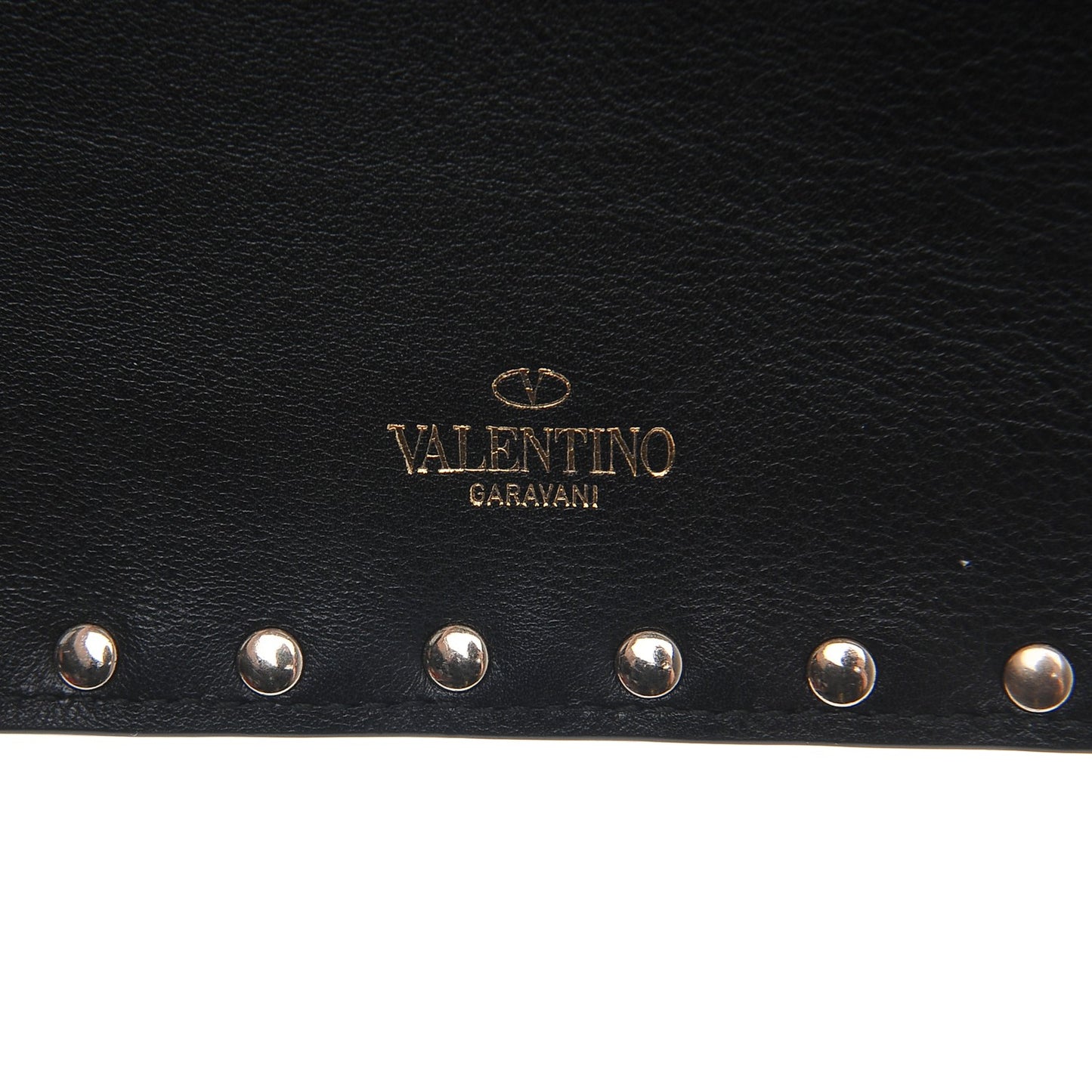 Vitello Large Rockstud Zip Pouch Black