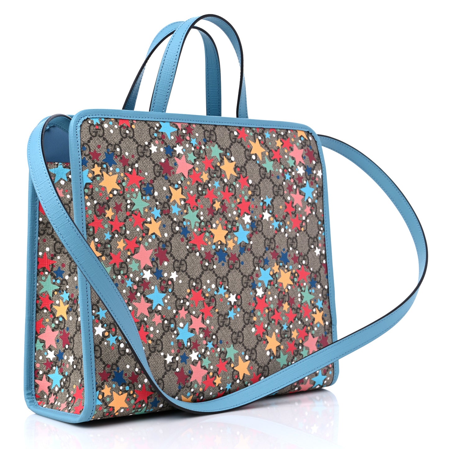 GG Supreme Monogram Star Print Childrens Tote Blue Multicolor
