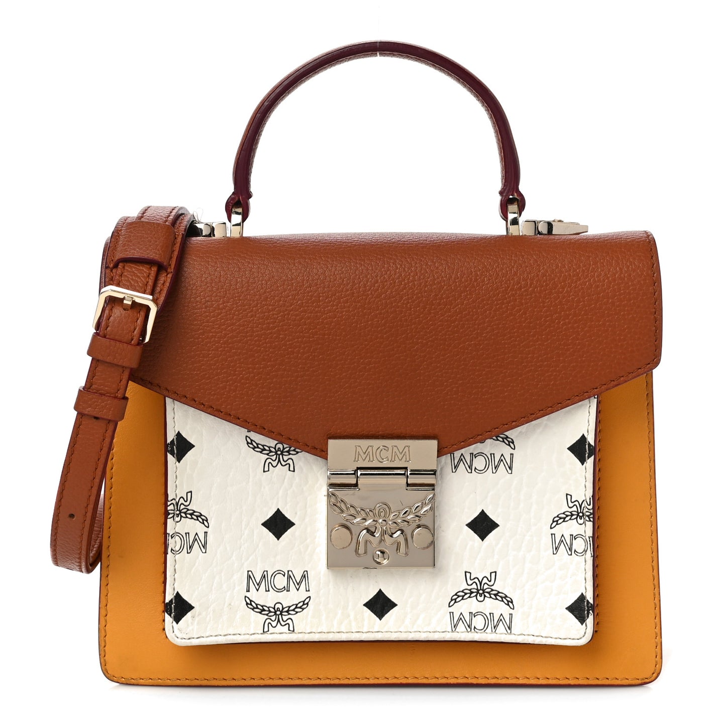 Visetos Small Patricia Block Satchel White