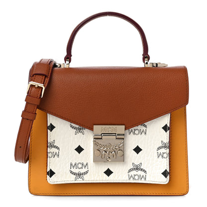 MCM Visetos Small Patricia Block Satchel White 1 of 13