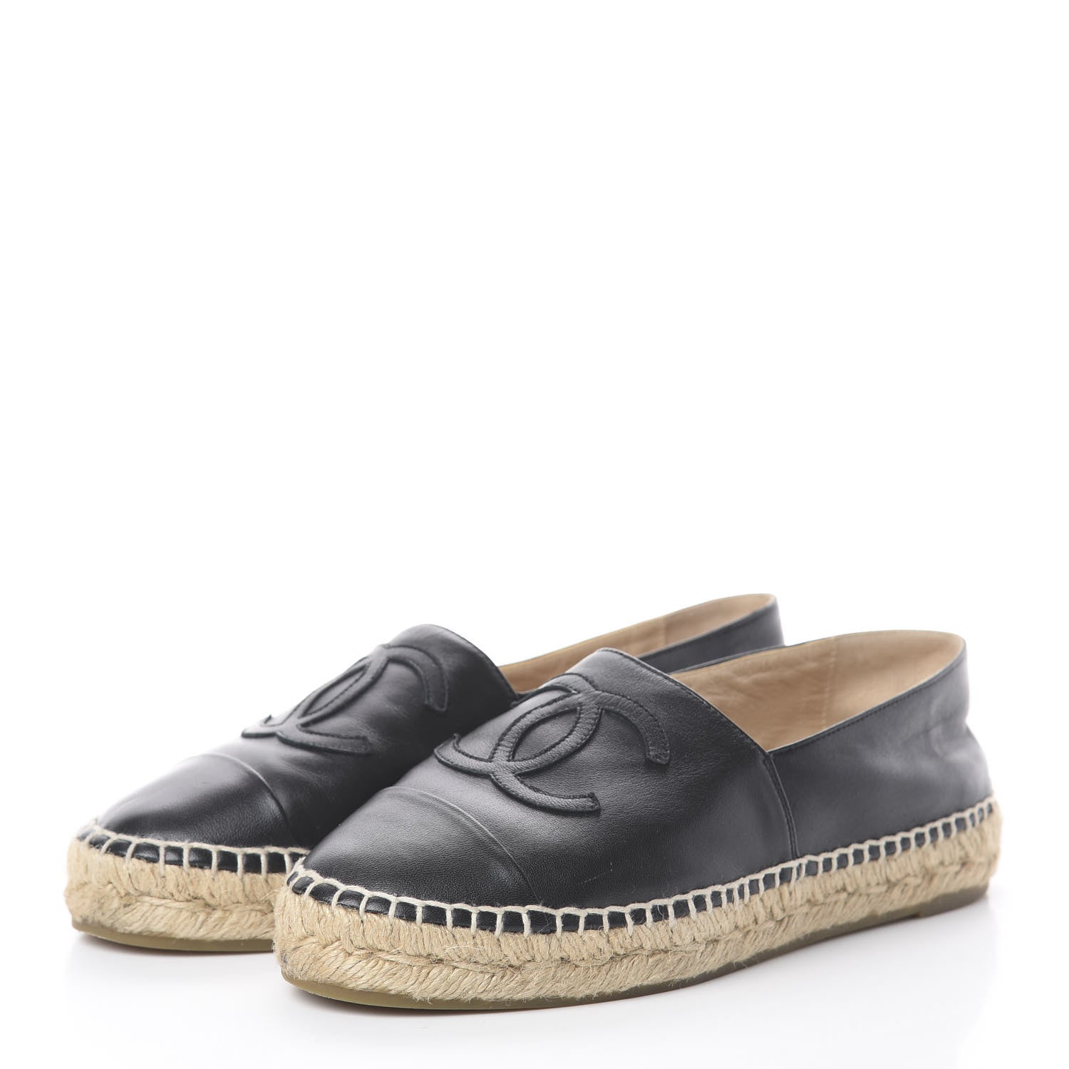 Chanel Lambskin CC Espadrilles 36 Black 3 of 7