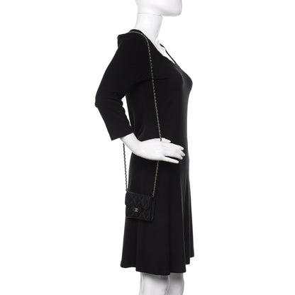 Chanel Caviar Quilted Flap Card Holder On Chain Black 2 of 11