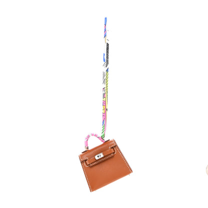 Hermes Tadelakt Mini Kelly Twilly Bag Charm Fauve 1 of 6
