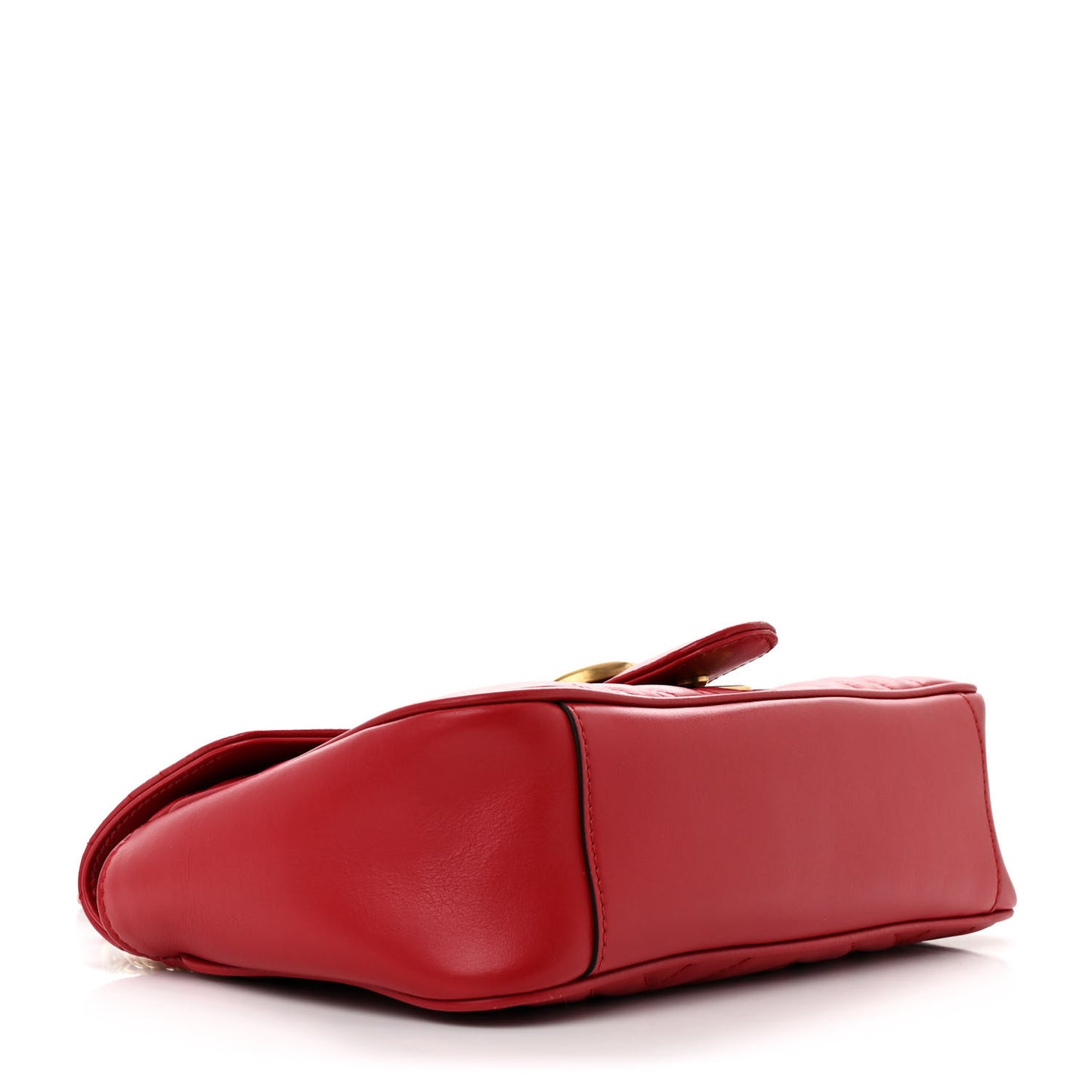 Calfskin Matelasse Small GG Marmont Shoulder Bag Hibiscus Red