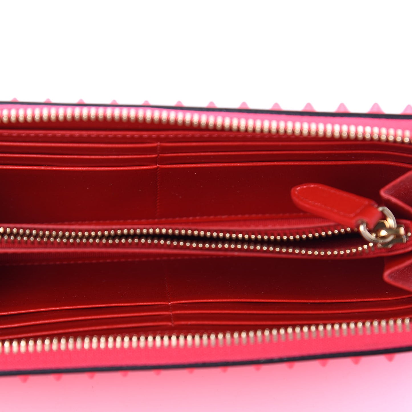 Patent Panettone Spiked Zip Around Wallet Rose Paris