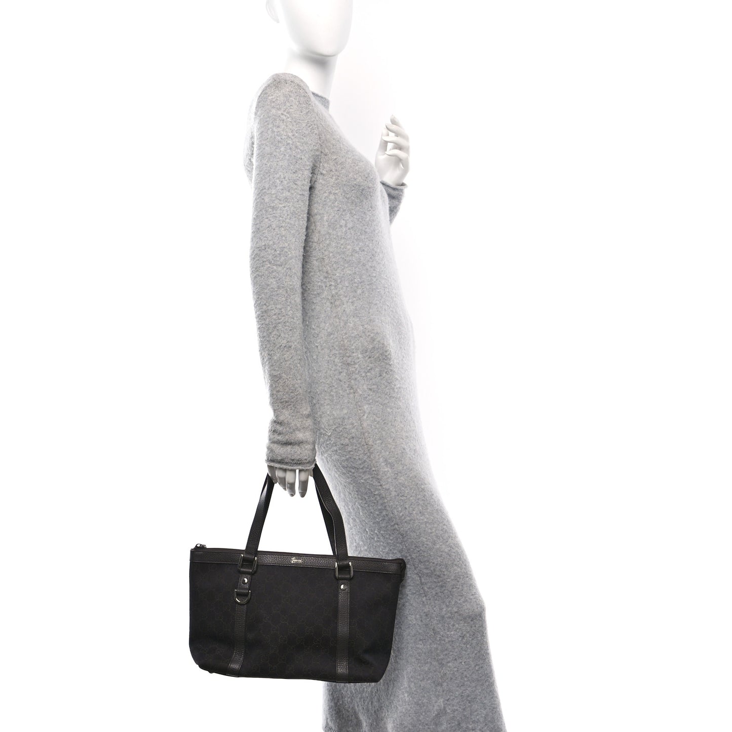 Denim Monogram Medium Abbey Tote Dark Brown