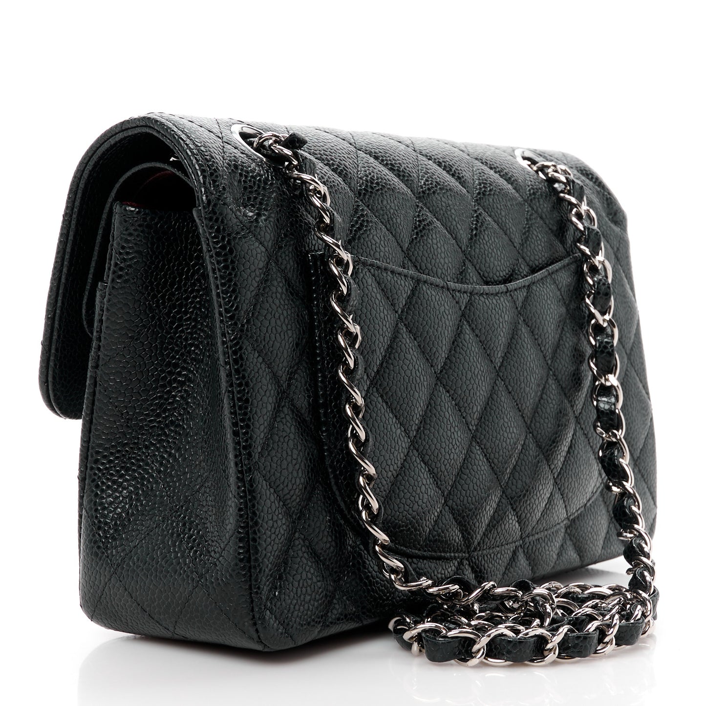 Caviar Quilted Small Double Flap Black