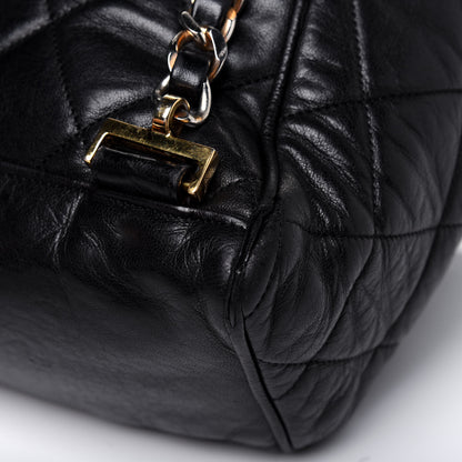 Chanel Crumpled Calfskin Quilted Backpack Black 13 of 17