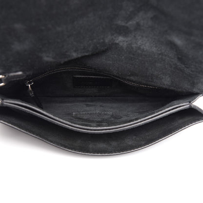 Valentino Garavani Pebbled Calfskin Rockstud Rolling Wristlet Clutch Black 5 of 8