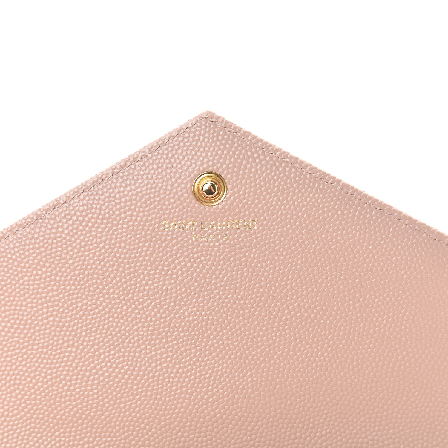 Saint Laurent Grain De Poudre Matelasse Chevron Monogram Chain Wallet Pale Pink 6 of 11