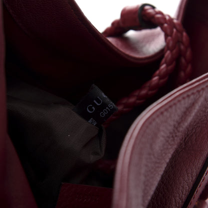 Gucci Deerskin Large Hip Bamboo Hobo Raspberry Candy 10 of 12