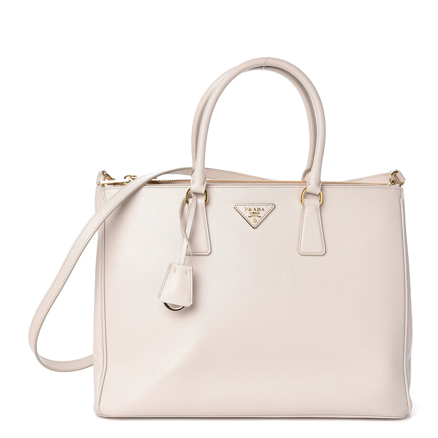 Saffiano Large Galleria Double Zip Tote Talco