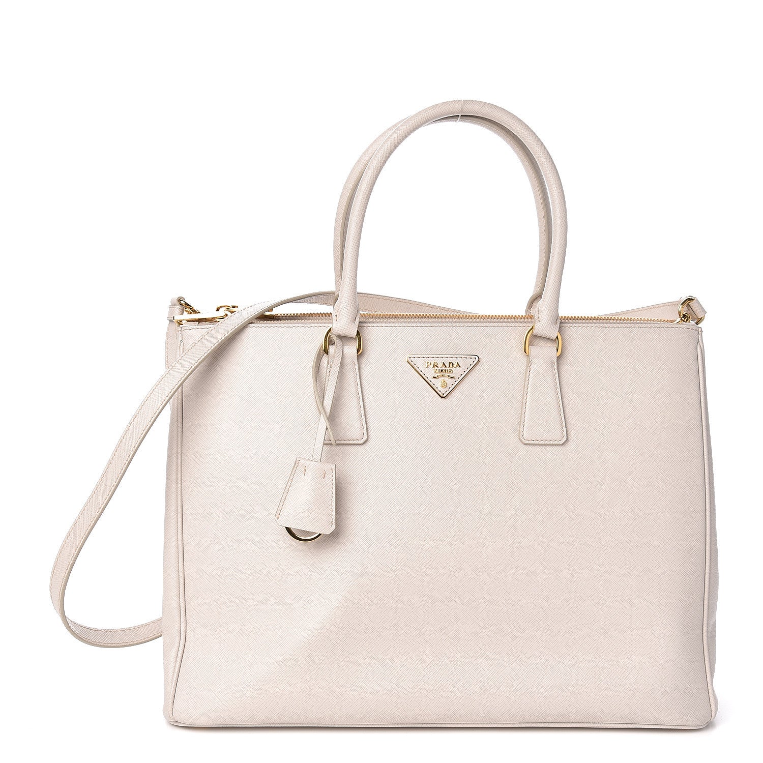 Prada Saffiano Large Galleria Double Zip Tote Talco 1 of 10