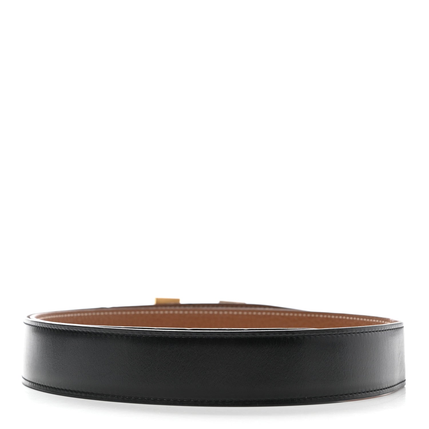 Hermes Box Togo 32mm H Belt 85 Black Gold 4 of 17