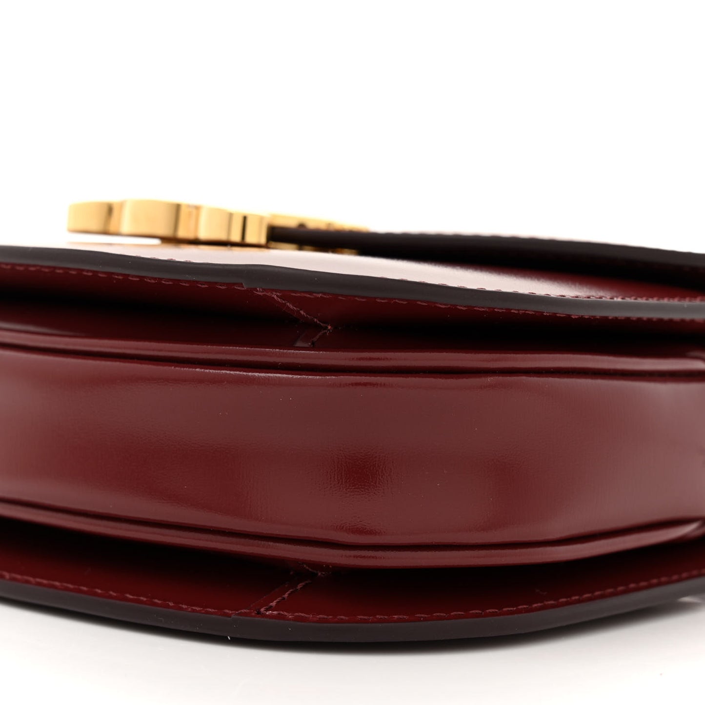 Shiny Calfskin Triomphe Mini Besace Clea Light Burgundy