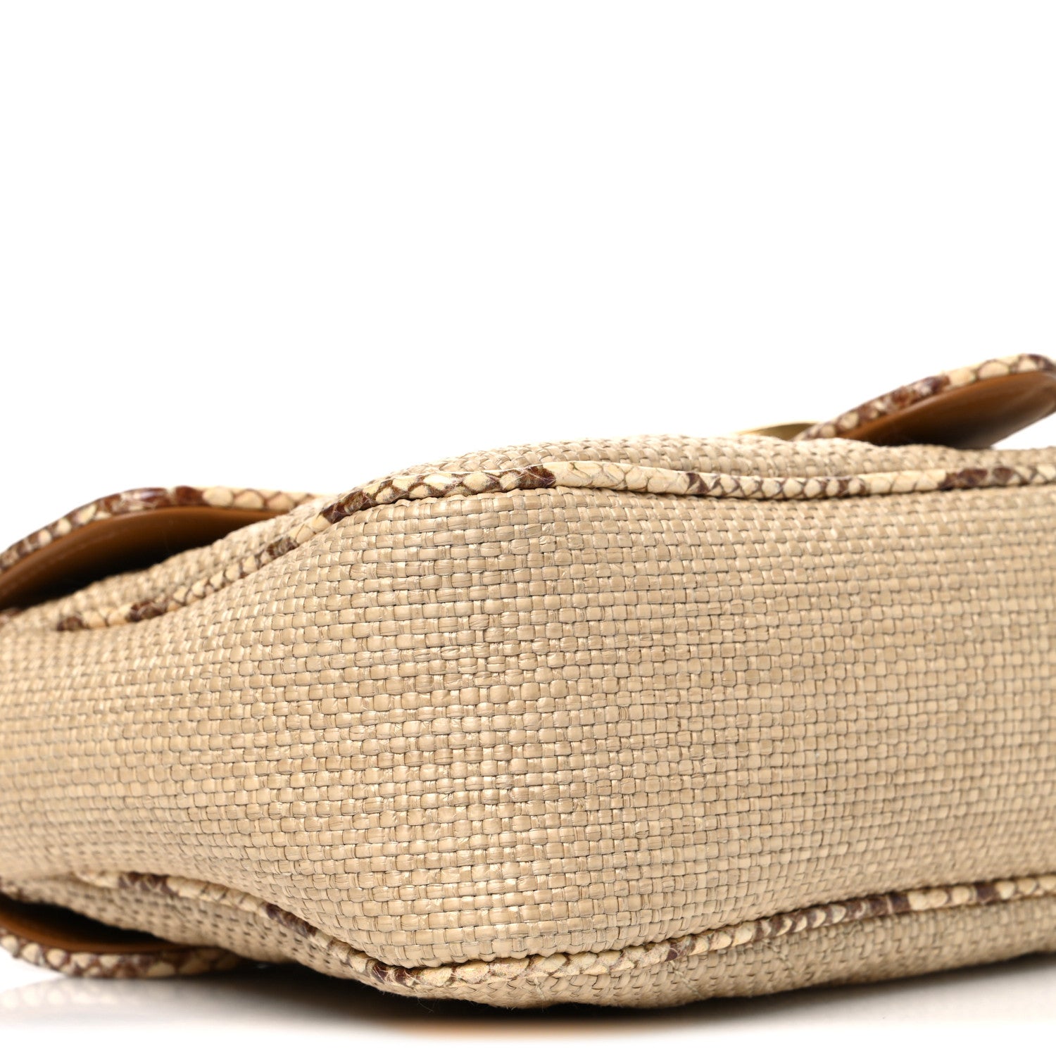 Gucci Raffia Elaphe Matelasse Small GG Marmont Shoulder Bag Natural Cream Brown 9 of 10