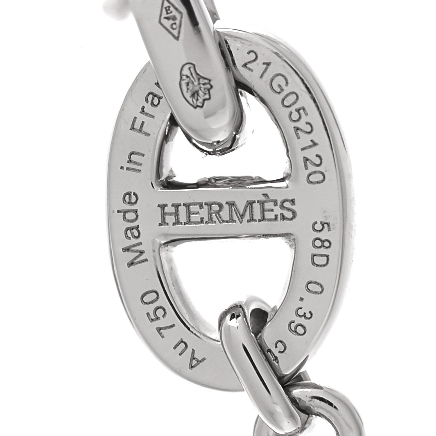 Hermes 18K White Gold Diamond PM Chaine D'Ancre Enchainee Earrings 4 of 6