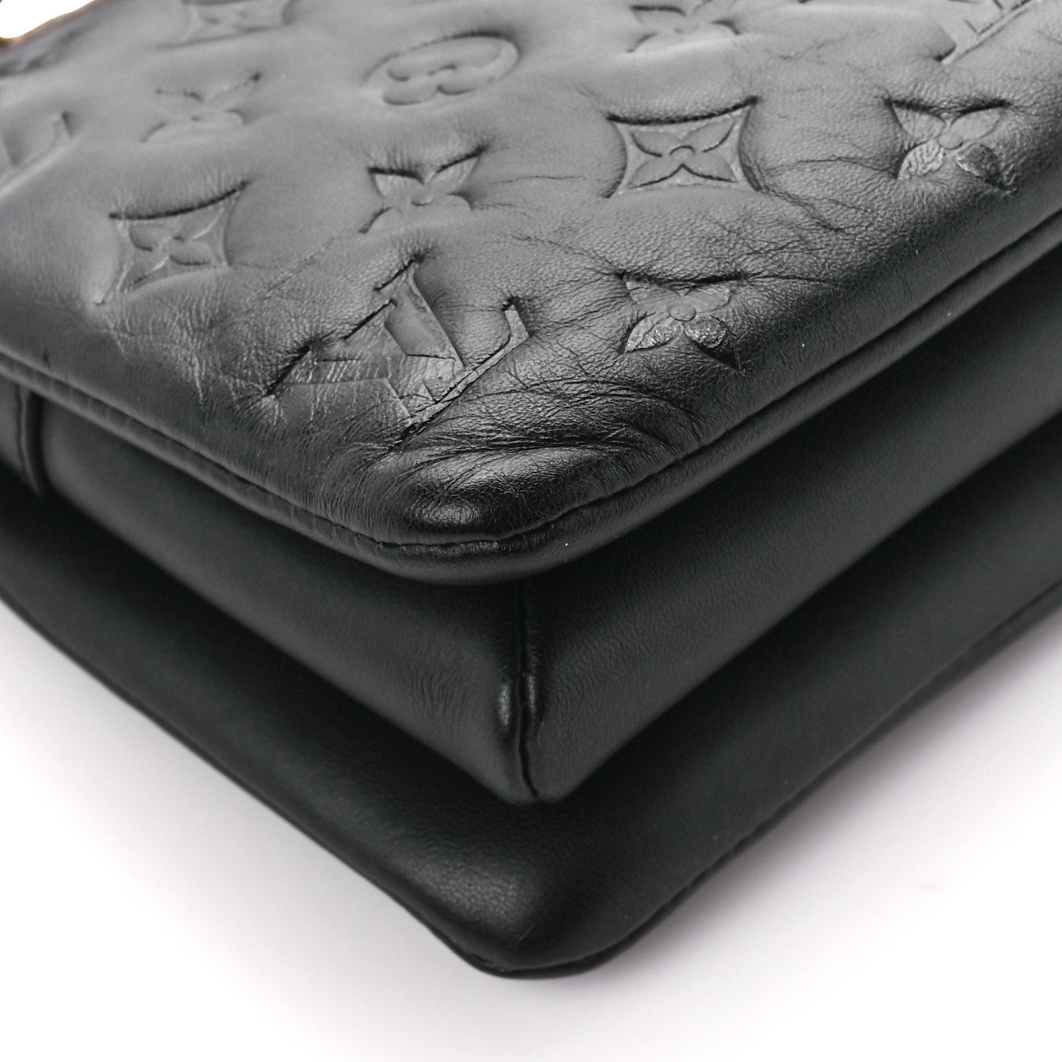 Louis Vuitton Lambskin Embossed Monogram Coussin BB Black 10 of 11