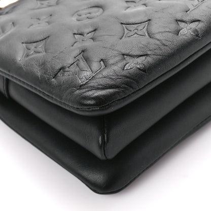 Louis Vuitton Lambskin Embossed Monogram Coussin BB Black 10 of 11