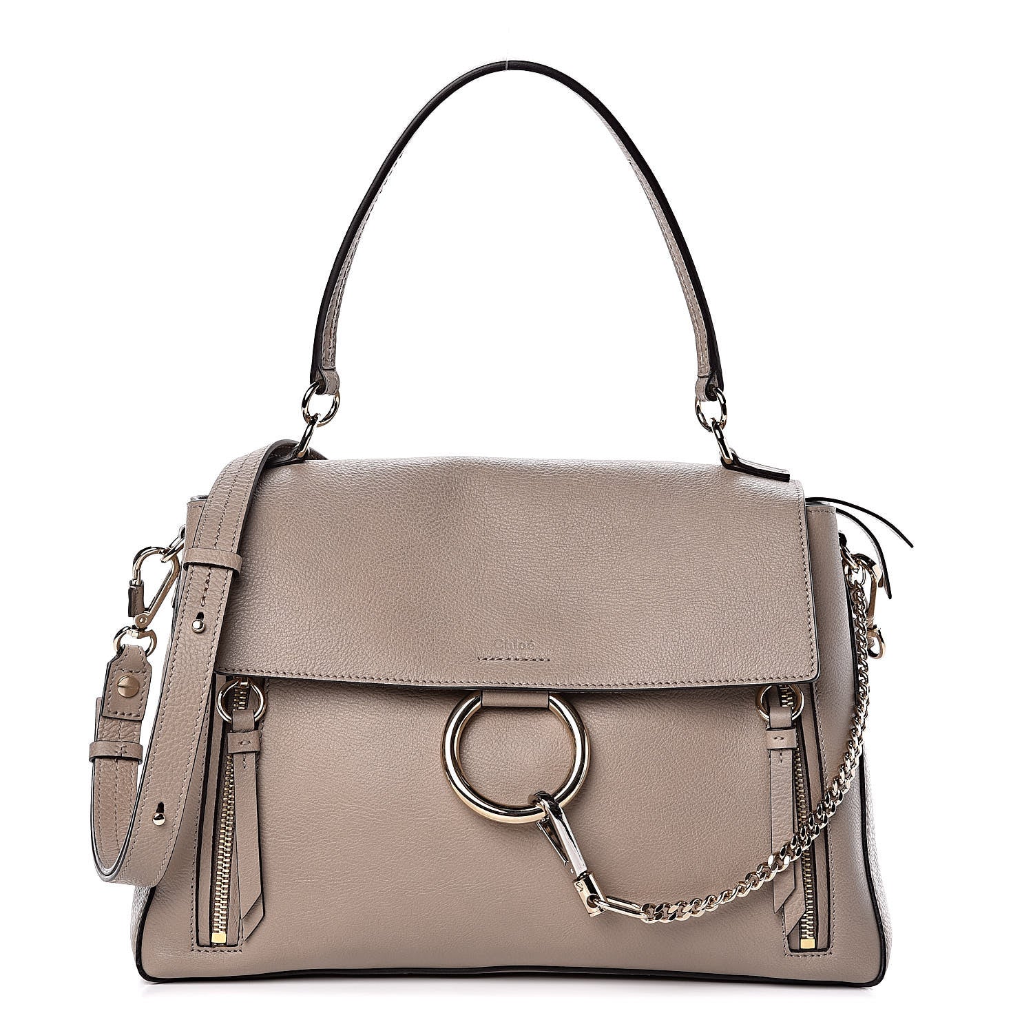 Chloe Calfskin Medium Faye Day Shoulder Bag Motty Grey 1 of 10