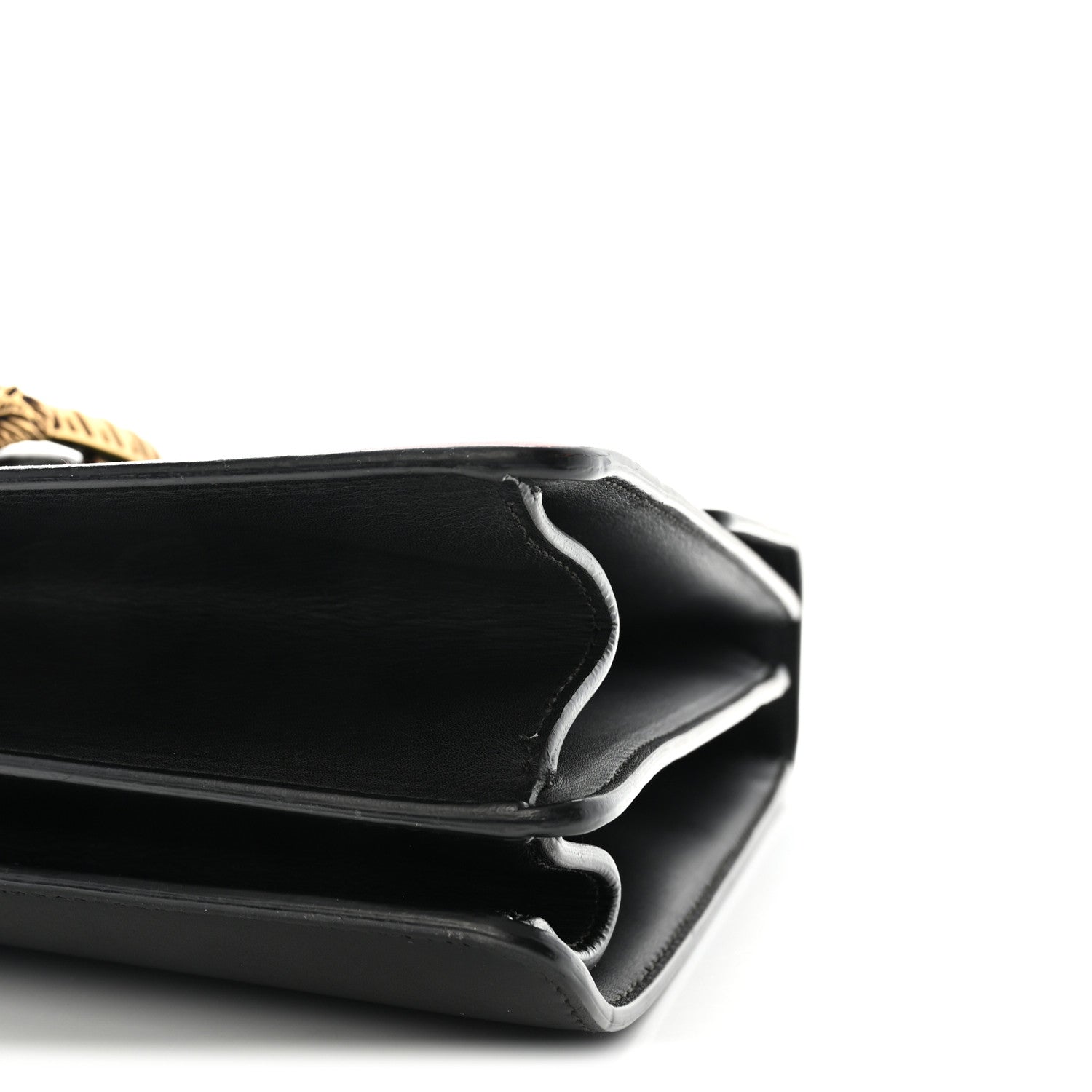 Gucci Calfskin Bamboo Web Large Dionysus Top Handle Bag Black
