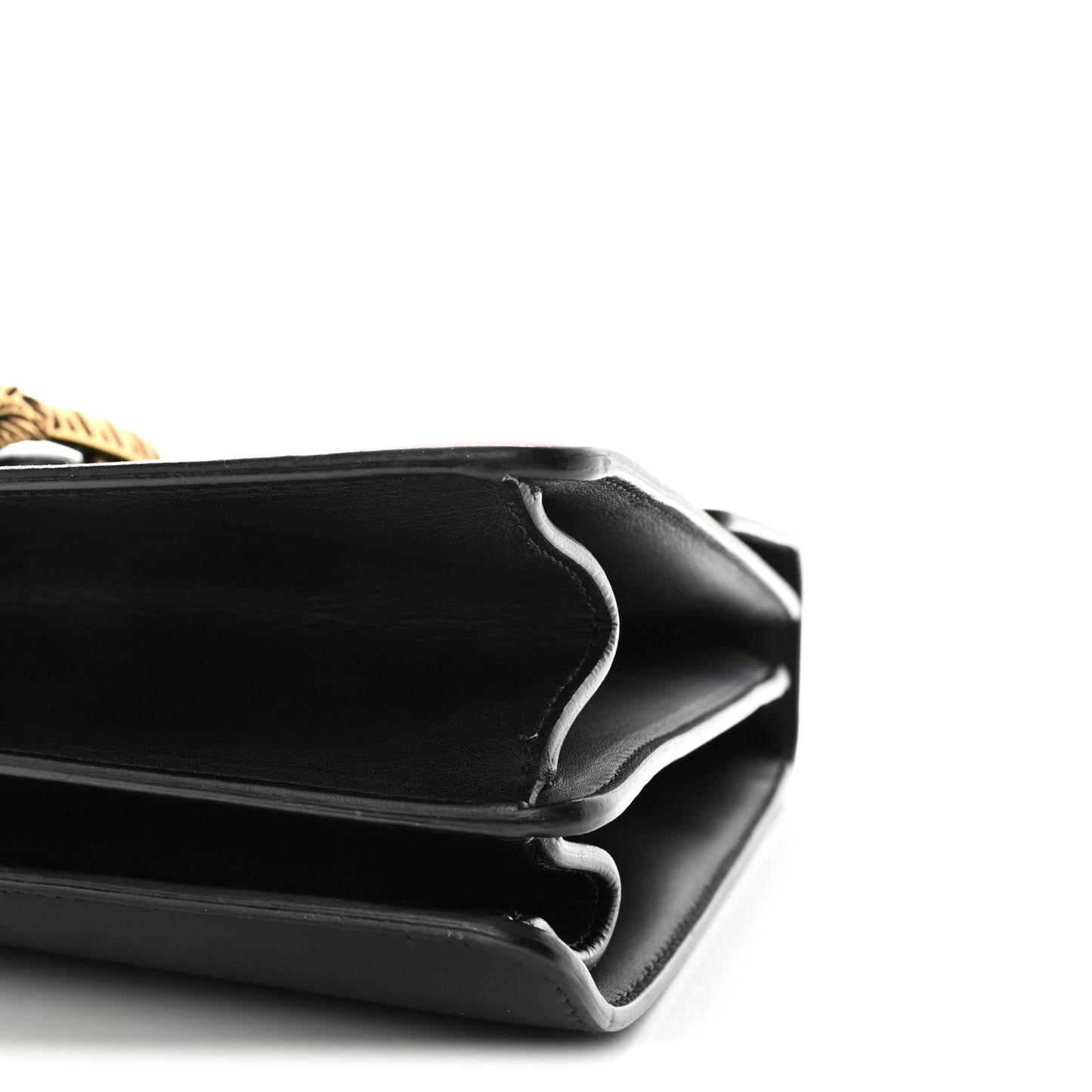 Calfskin Bamboo Web Large Dionysus Top Handle Bag Black Bright Evergreen Hibiscus Red