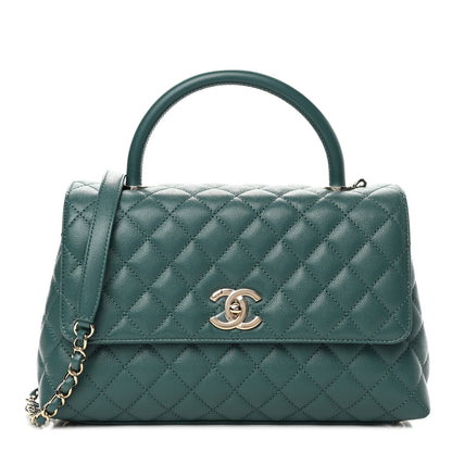 Chanel Caviar Quilted Small Coco Handle Flap Green 1 of 4