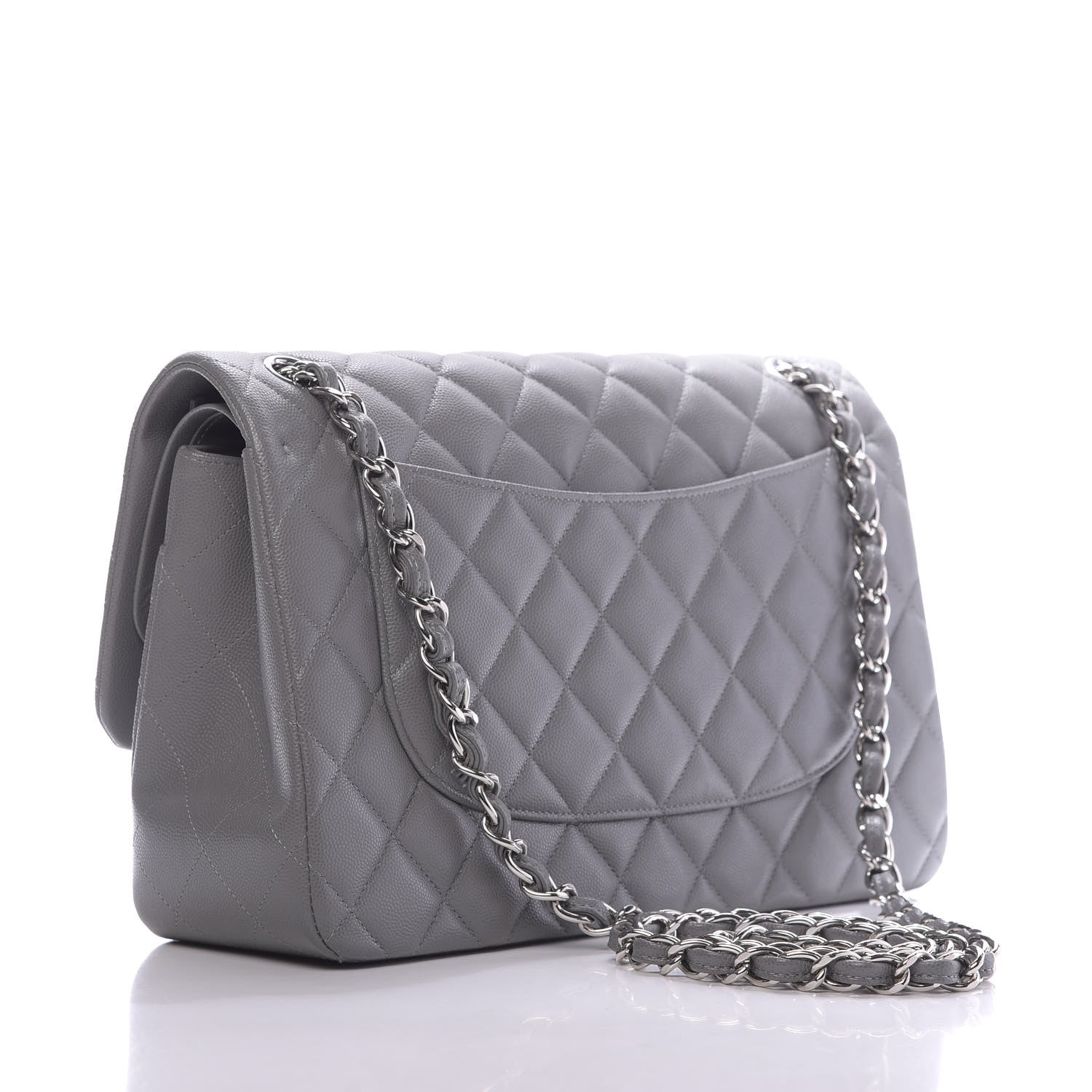 Chanel Caviar Quilted Jumbo Double Flap Dark Grey 2 of 10