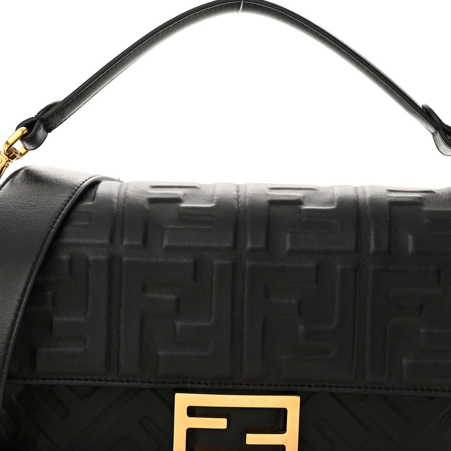 Nappa FF 1974 Embossed Baguette Black