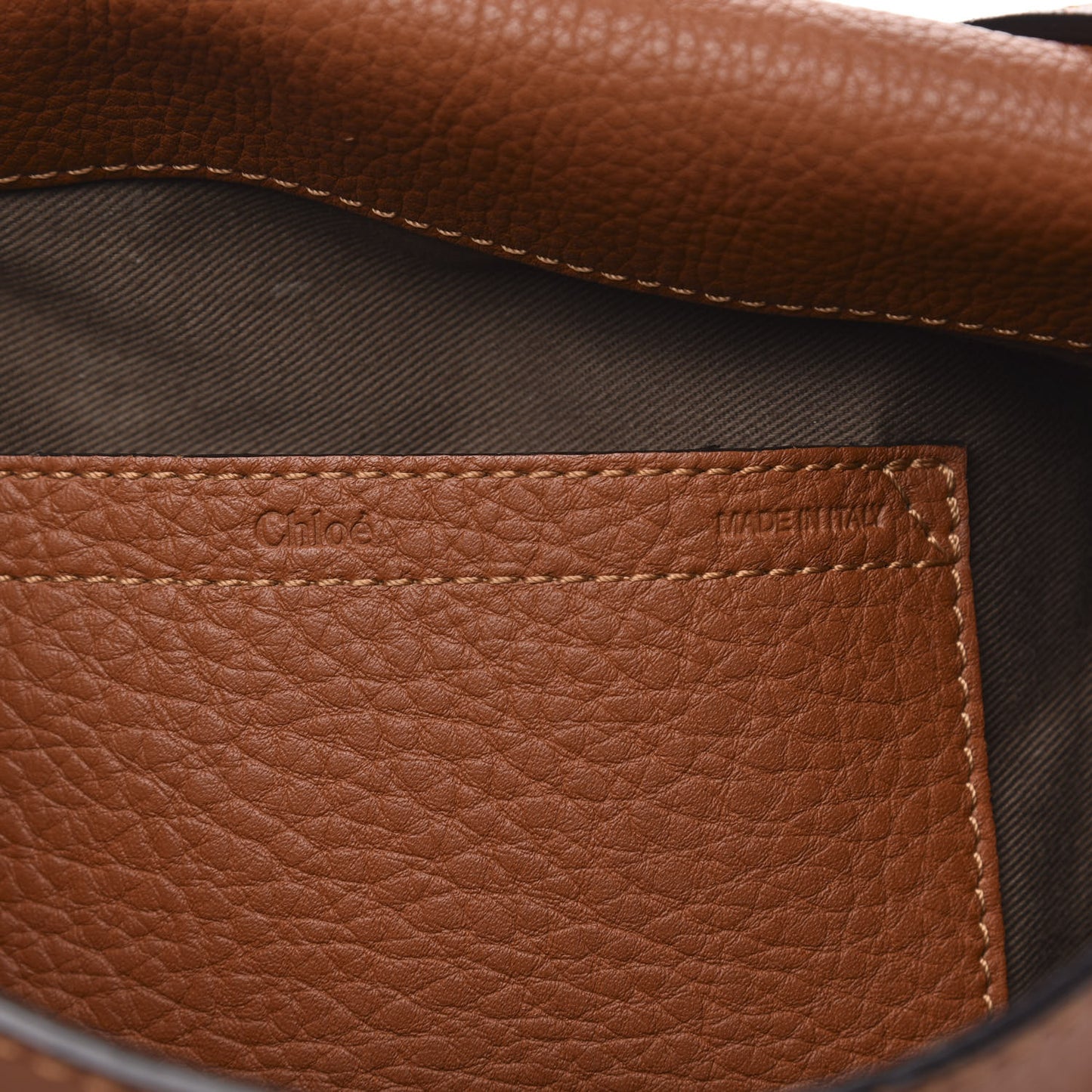 Grained Calfskin Medium Marcie Saddle Bag Tan