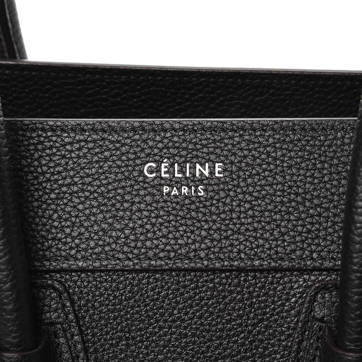 Celine Drummed Calfskin Micro Luggage Black 6 of 7