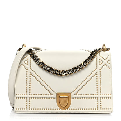 Christian Dior Lambskin Studded Medium Diorama Flap Bag Latte 1 of 10