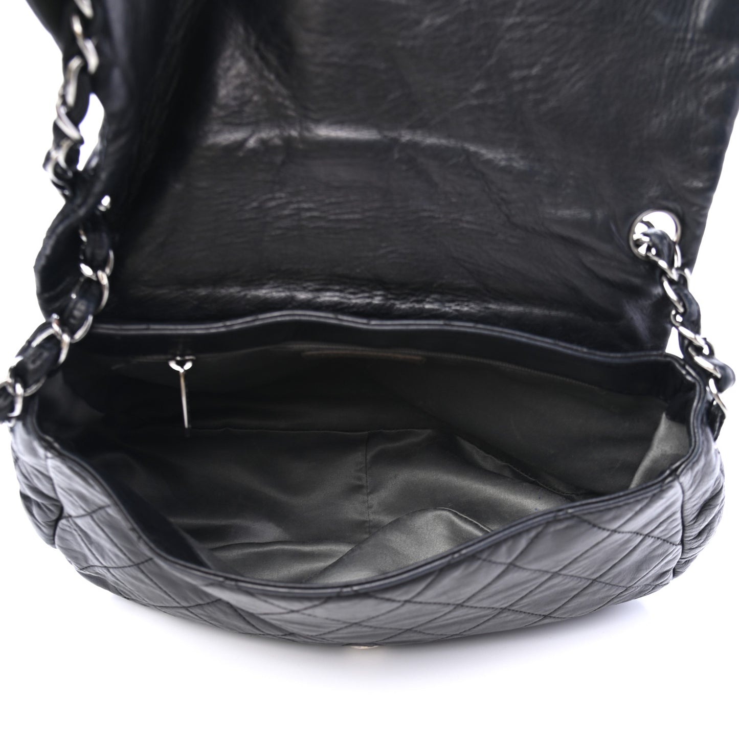 Lambskin Quilted Small Sharpei Flap Black