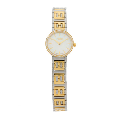 Fendi Stainless Steel Diamond Bezel Mother of Pearl 19mm Fendi Forever Two Tone Quartz Watch 1 of 5