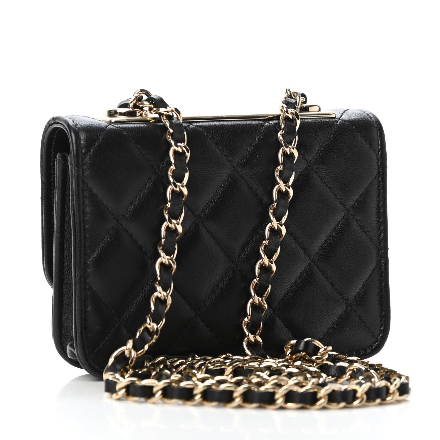 Chanel Lambskin Quilted Trendy CC Card Holder On Chain Black 2 of 4