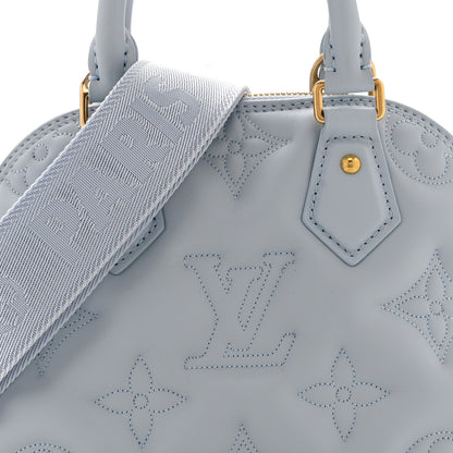 Louis Vuitton Calfskin Bubblegram Alma BB Ice Blue 7 of 9