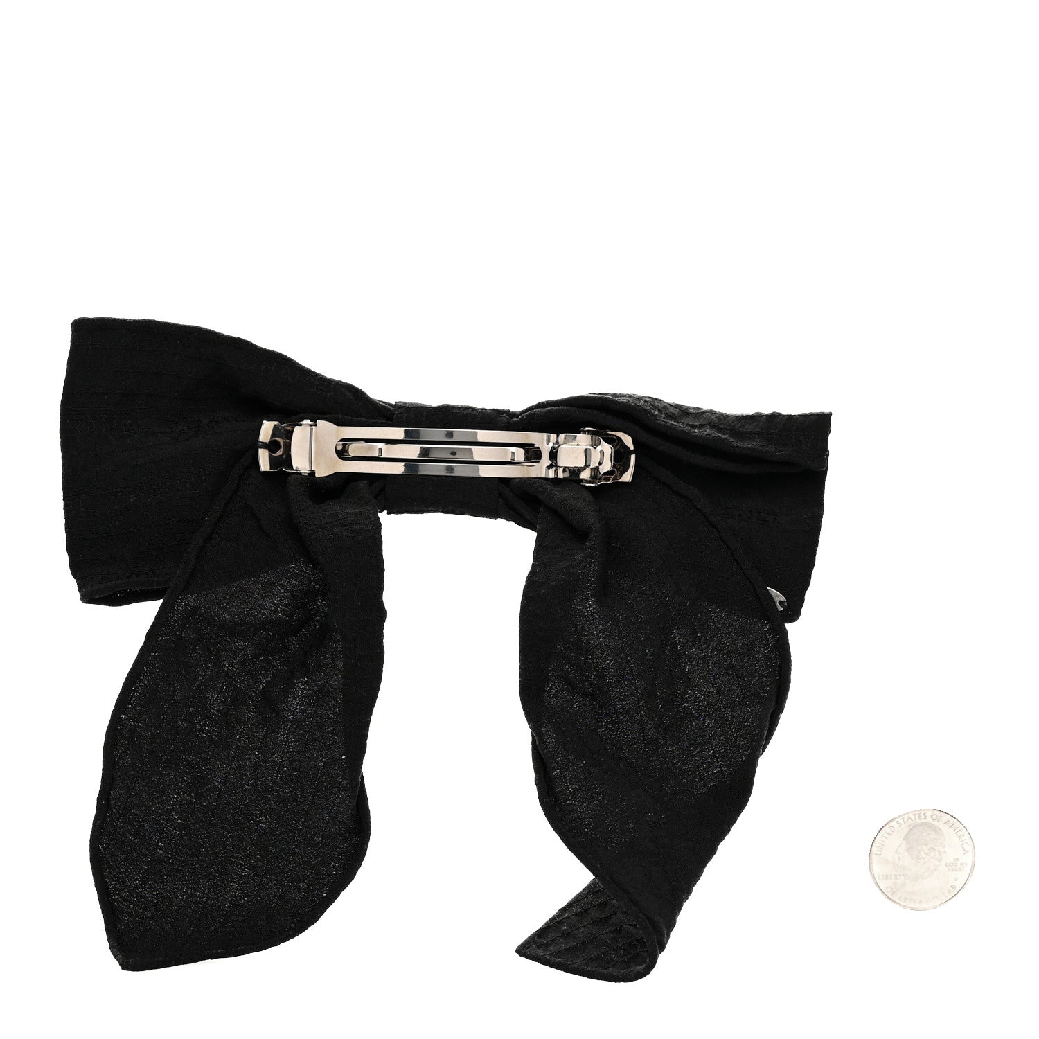 Chanel Silk Bow Hair Clip Black 2 of 4