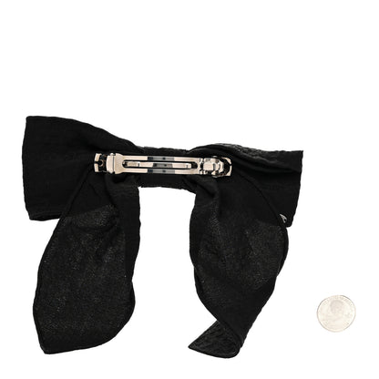 Chanel Silk Bow Hair Clip Black 2 of 4