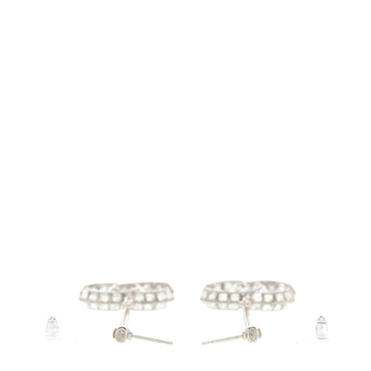 Chanel Baguette Crystal CC Drop Earrings Silver 3 of 4